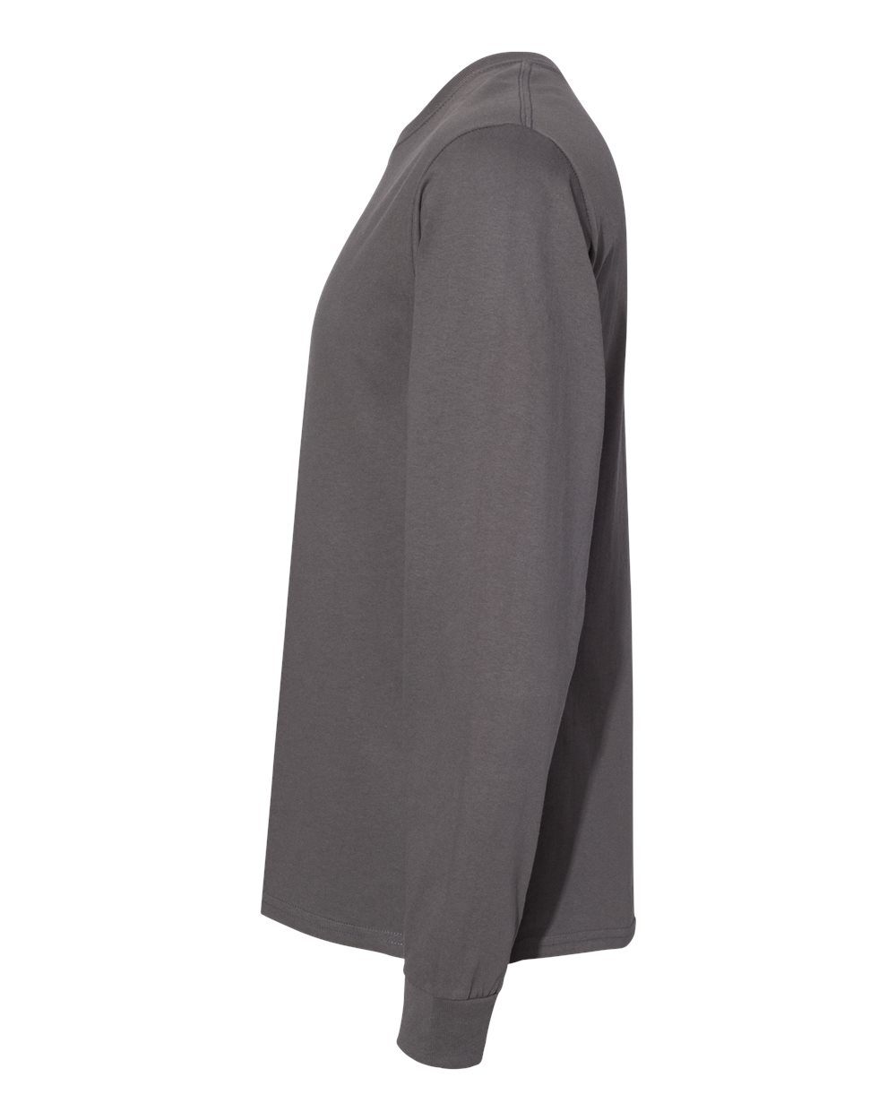 Left View of Smoke Grey Essential-T Long Sleeve T-Shirt - 5286