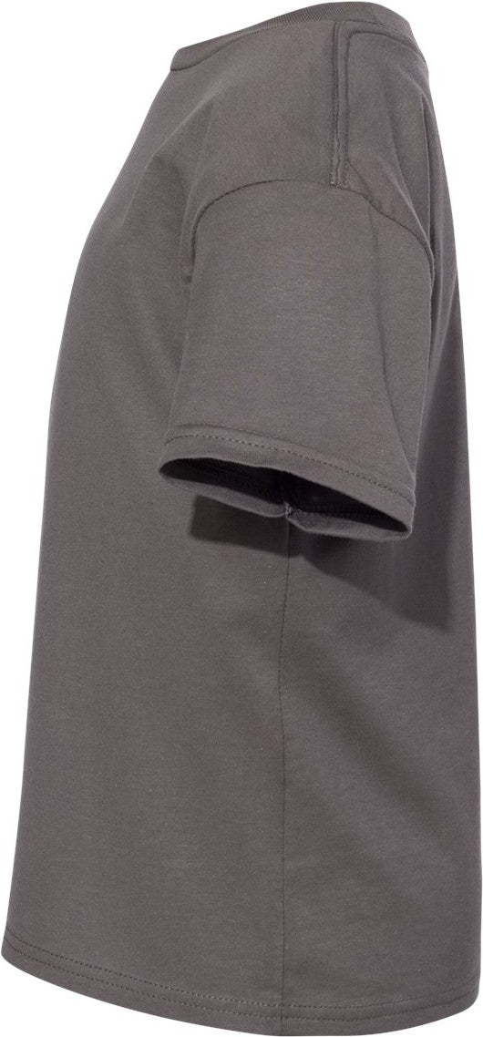 Left View of Smoke Grey Perfect-T Youth T-Shirt - 498Y