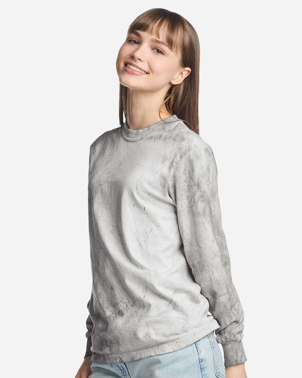 Left View of Smoke Unisex Colorblast™ Long Sleeve T-Shirt - 6045