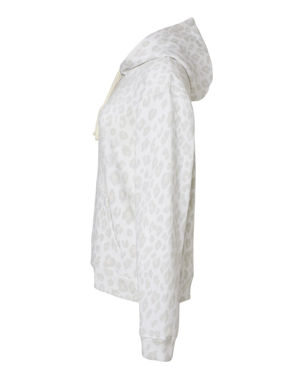 Left View of Snow Leopard Triblend Triblend Fleece Hooded Sweatshirt - 8871