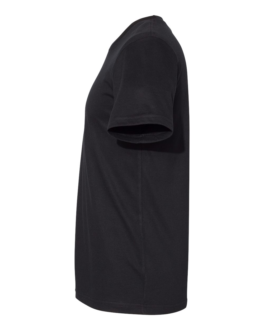Left View of Solid Black Blend Sueded Tee - 3301