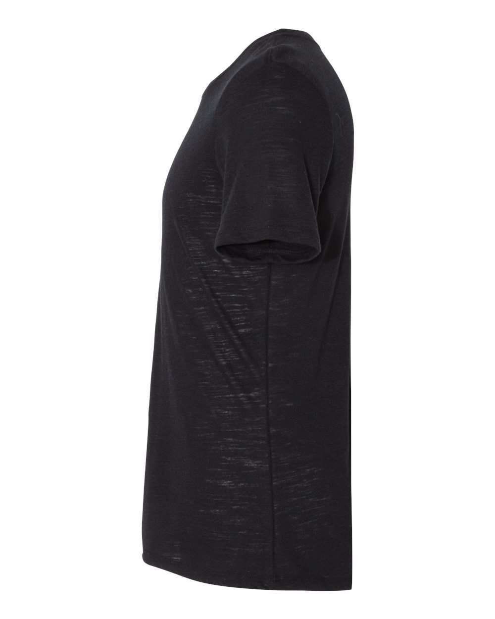 Left View of Solid Black Slub Women’s Relaxed Fit Vintage Slub Tee - 6416