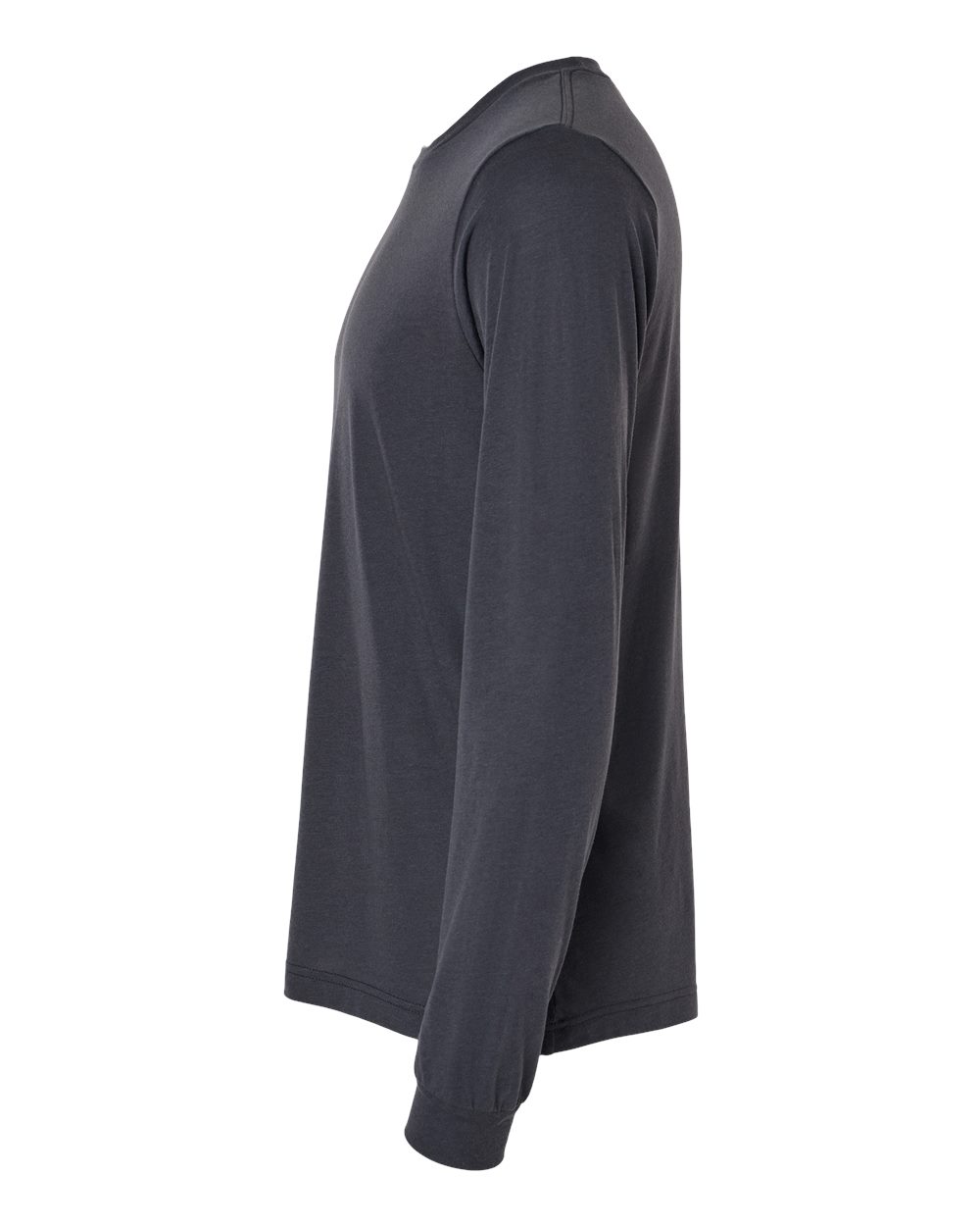 Left View of Solid Dark Grey Triblend Triblend Long Sleeve Tee - 3513