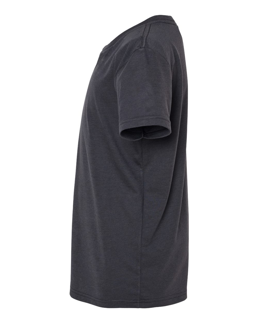 Left View of Solid Dark Grey Triblend Youth Triblend Tee - 3413Y