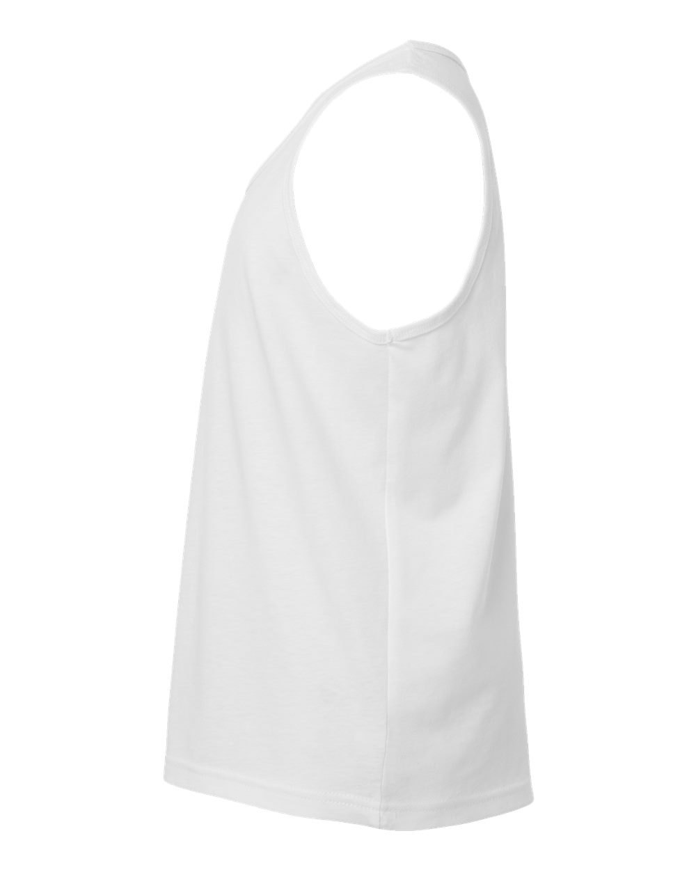 Left View of Solid White Blend Youth Heather CVC Tank - 3480YCVC