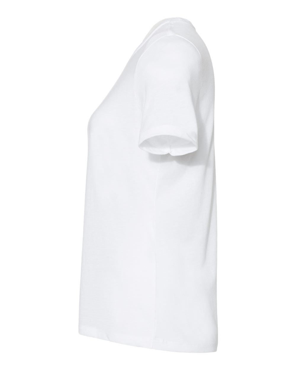 Left View of Solid White Triblend Women’s Relaxed Fit Triblend Tee - 6413