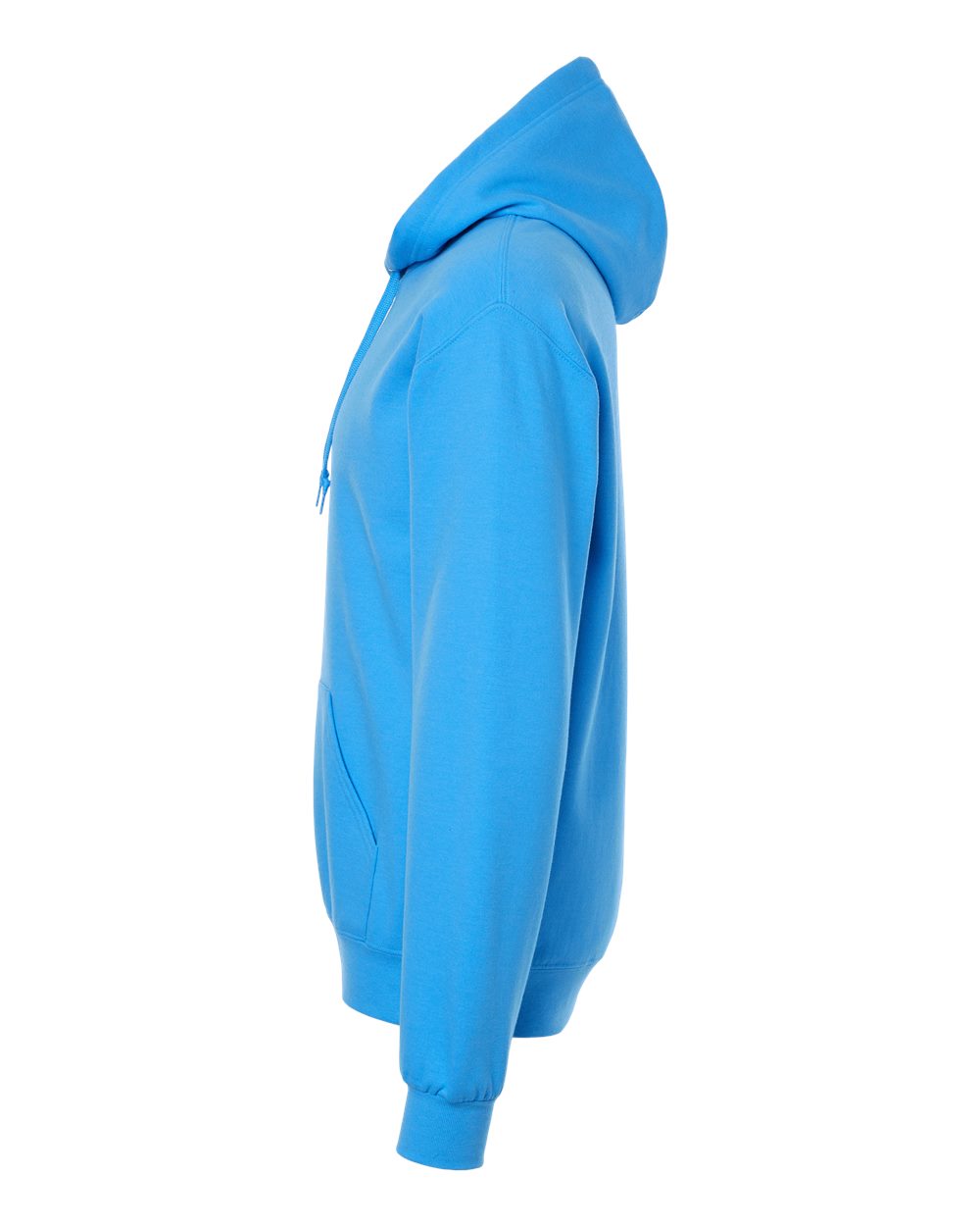 Left View of Soul Blue Heather Ultimate CVC Hooded Sweatshirt - IC49MR