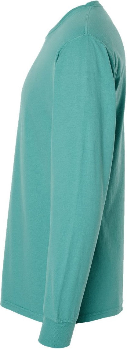 Left View of Spanish Moss Garment-Dyed Long Sleeve T-Shirt - GDH200