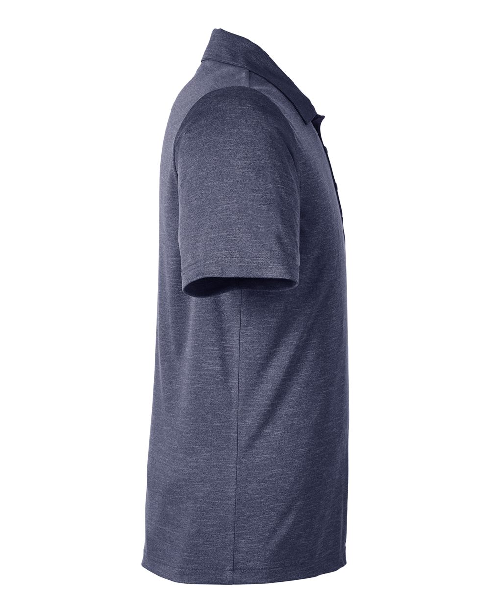 Left View of Sport Dark Navy Heather Men&#39;s Zone Sonic Heather Performance Polo - TT51H