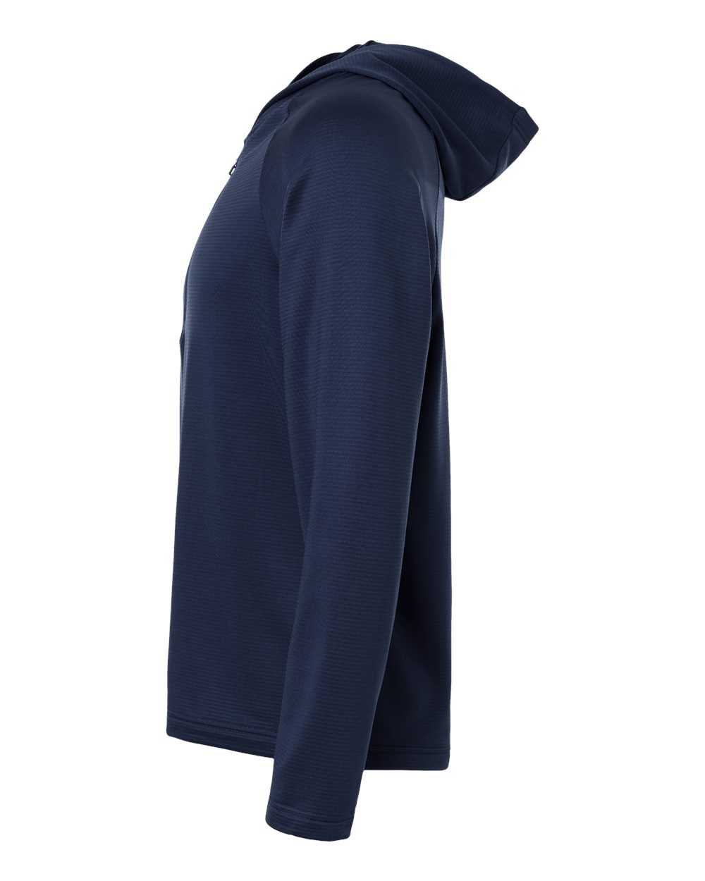 Left View of Sport Dark Navy Men's Qualify Quarter-Zip Hooded Pullover - TT200