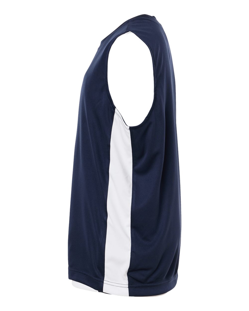 Left View of Sport Dark Navy/ White Youth Zone Performance Reversible Jersey - TT115Y