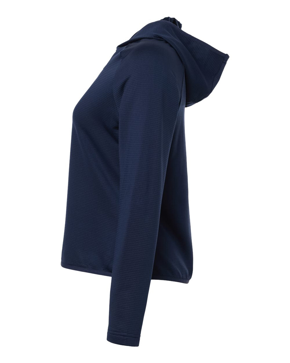 Left View of Sport Dark Navy Women's Qualify Quarter-Zip Hooded Pullover - TT200W plain