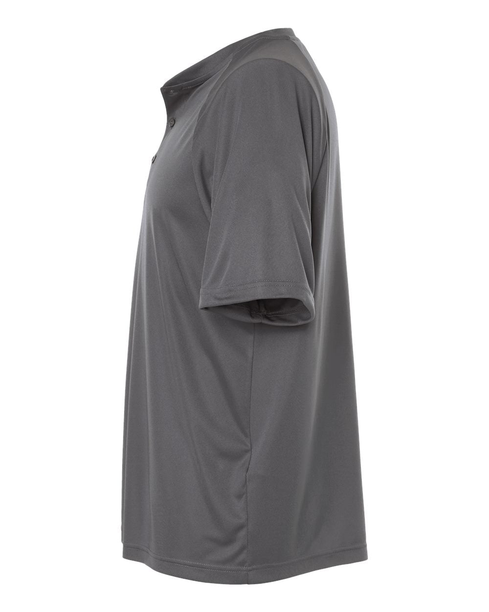 Left View of Sport Graphite Men's Zone Performance Henley - TT11HN plain