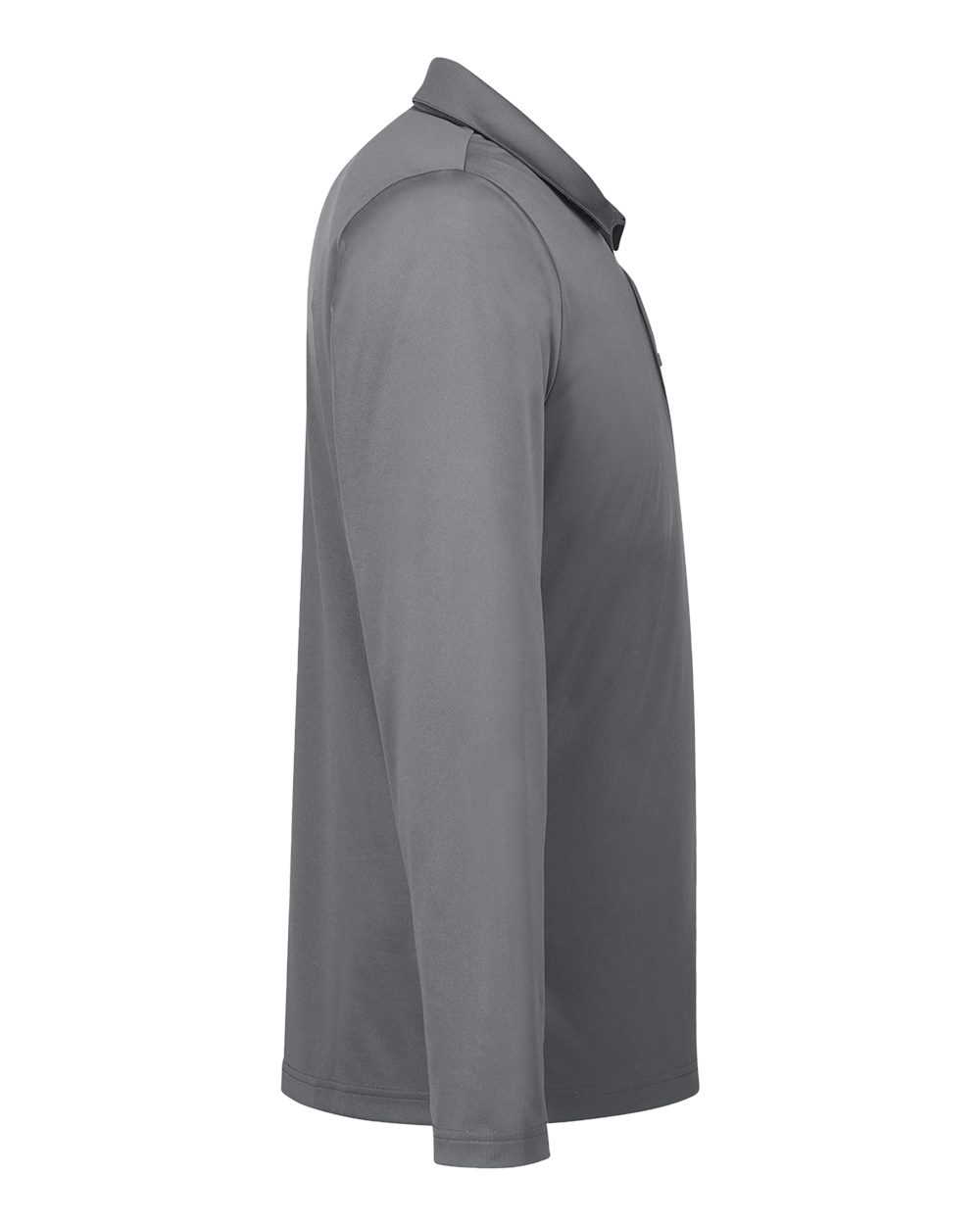 Left View of Sport Graphite Men&#39;s Zone Performance Long Sleeve Polo - TT51L