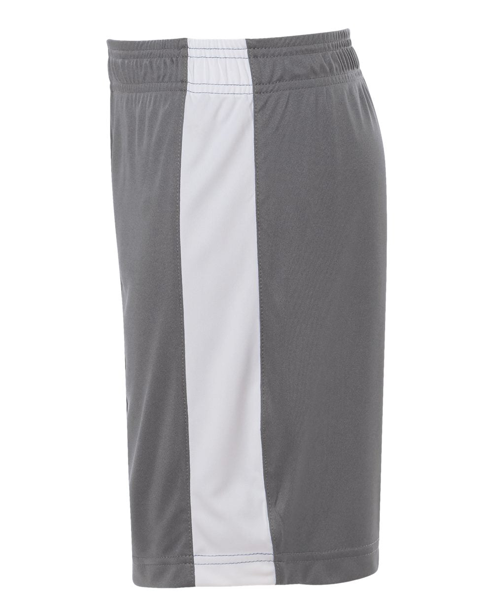 Left View of Sport Graphite/ White Youth Zone Performance Reversible Shorts - TT115BY