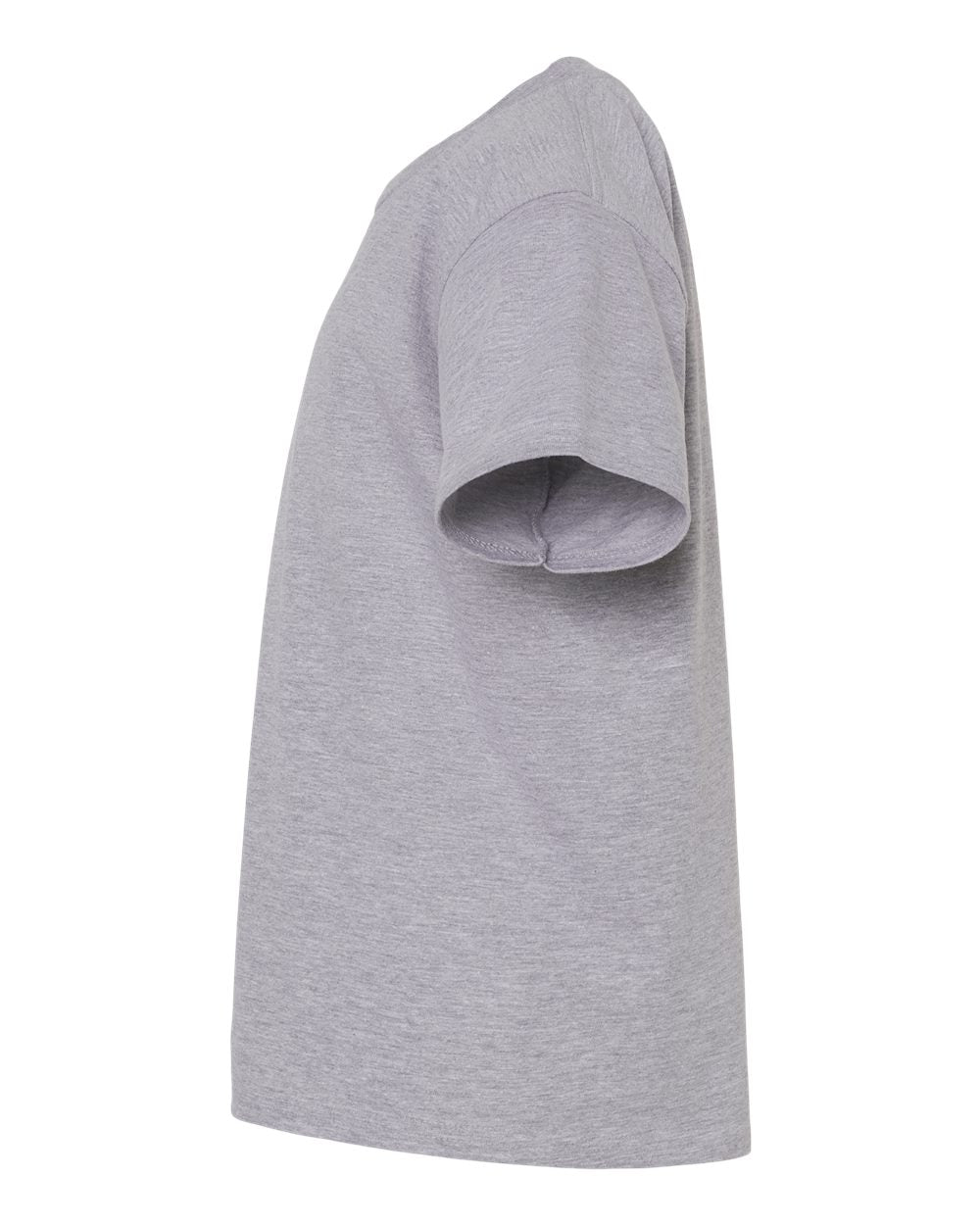 Left View of Sport Grey Softstyle® Youth Midweight T-Shirt - 65000B