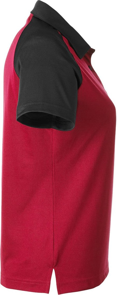 Left View of Sport Red/ Black Women&#39;s Command Snag-Protection Colorblock Polo - TT21CW