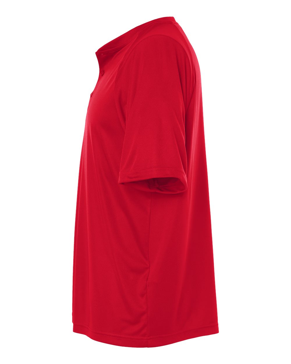 Left View of Sport Red Men's Zone Performance Henley - TT11HN plain