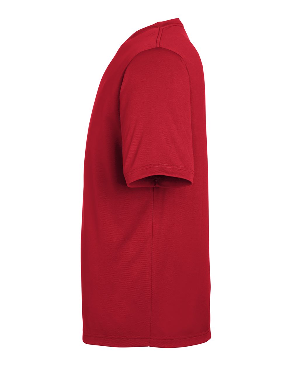 Left View of Sport Red Men's Zone Performance Mesh T-Shirt - TT15