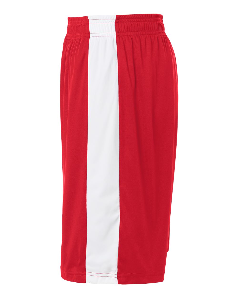 Left View of Sport Red/ White Unisex Zone Performance Reversible Shorts - TT115B