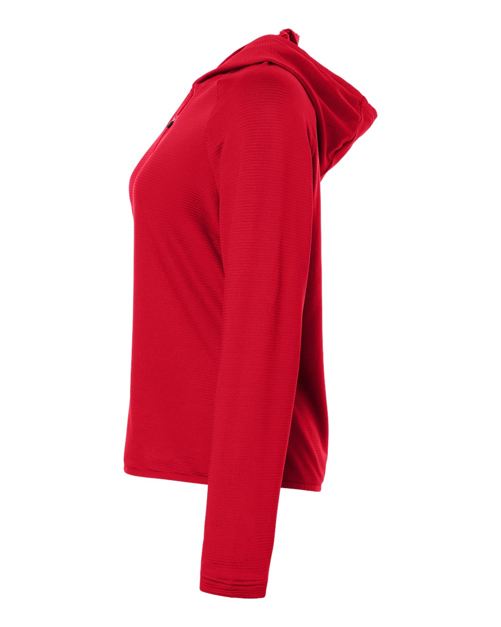 Left View of Sport Red Women's Qualify Quarter-Zip Hooded Pullover - TT200W plain