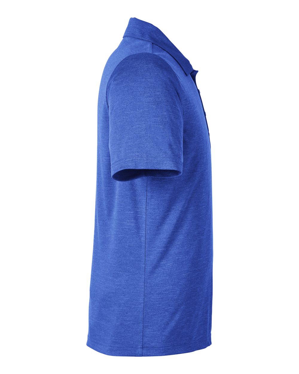 Left View of Sport Royal Heather Men&#39;s Zone Sonic Heather Performance Polo - TT51H