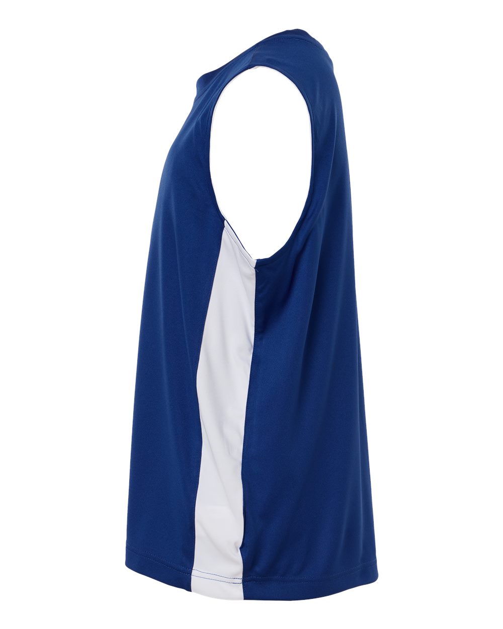 Left View of Sport Royal/ White Youth Zone Performance Reversible Jersey - TT115Y