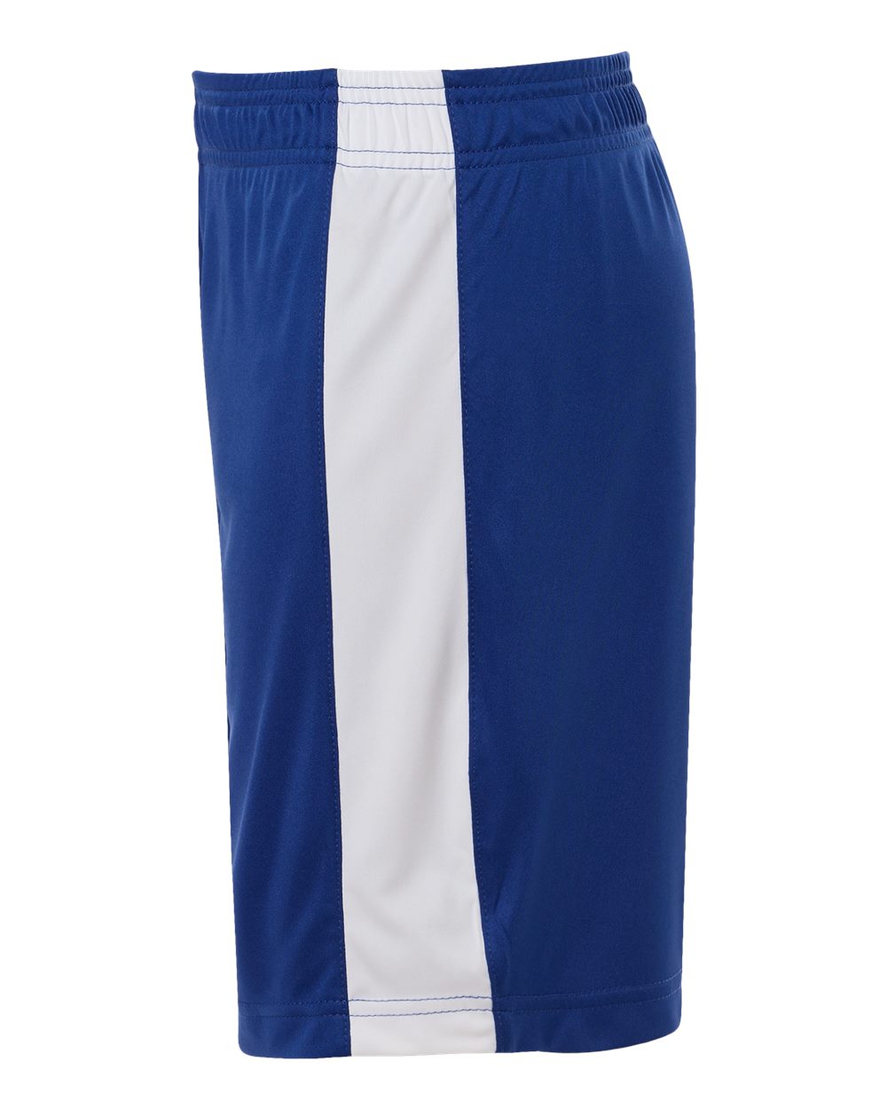 Left View of Sport Royal/ White Youth Zone Performance Reversible Shorts - TT115BY