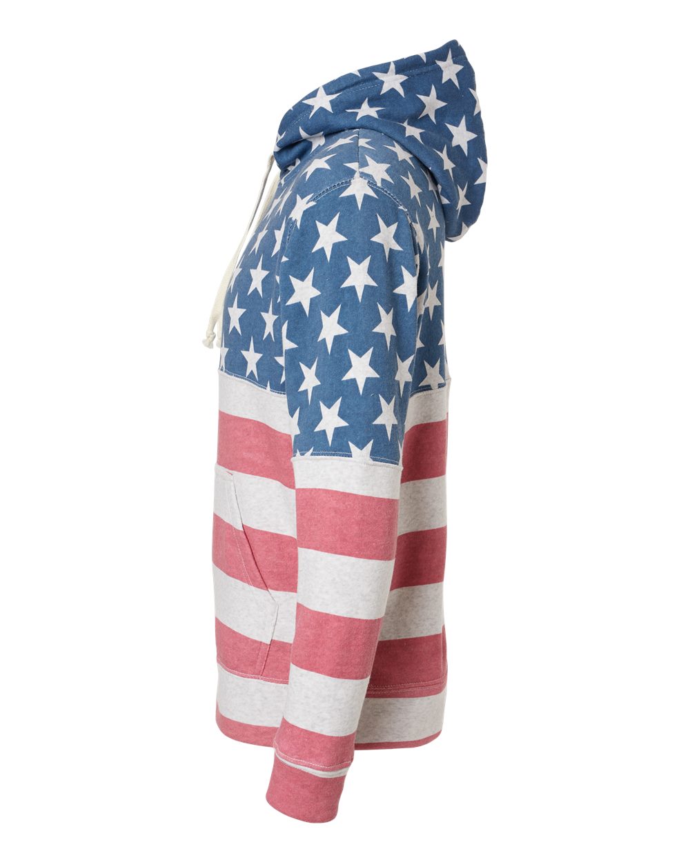 Left View of Stars &amp; Stripes Triblend Triblend Fleece Hooded Sweatshirt - 8871