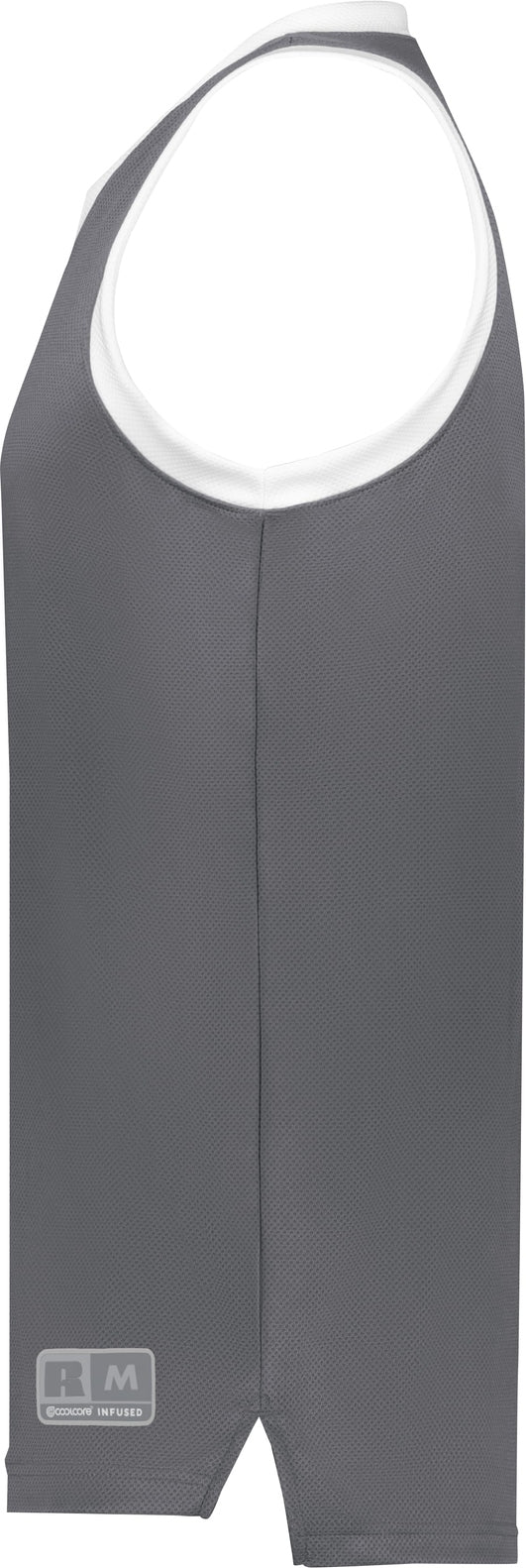 Left View of STEALTH/WHITE YTH COOLCORE ELITE JERSEY