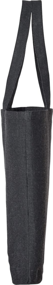 Left View of Steel Grey Midweight Recycled Gusseted Tote - OAD106R