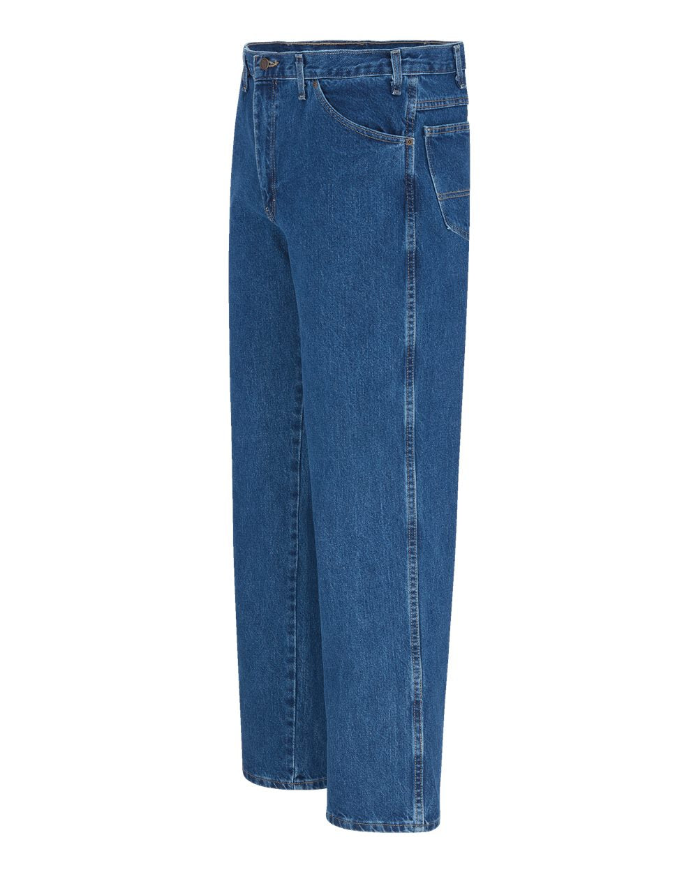 Left View of Stonewashed Indigo Blue - 34I 5-Pocket Jeans - Odd Sizes - 1329ODD