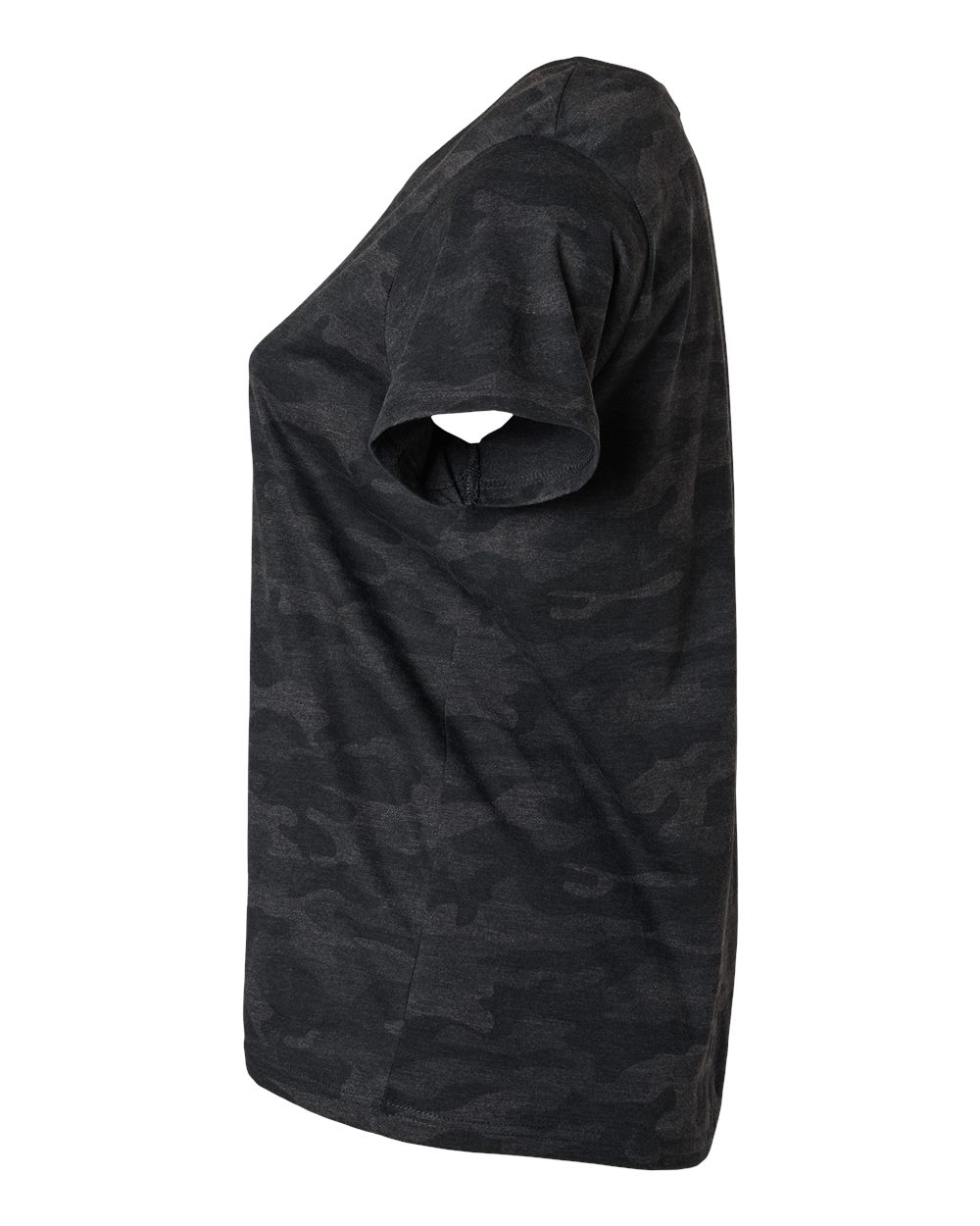 Left View of Storm Camo Curvy Collection Women's Fine Jersey Tee - 3816