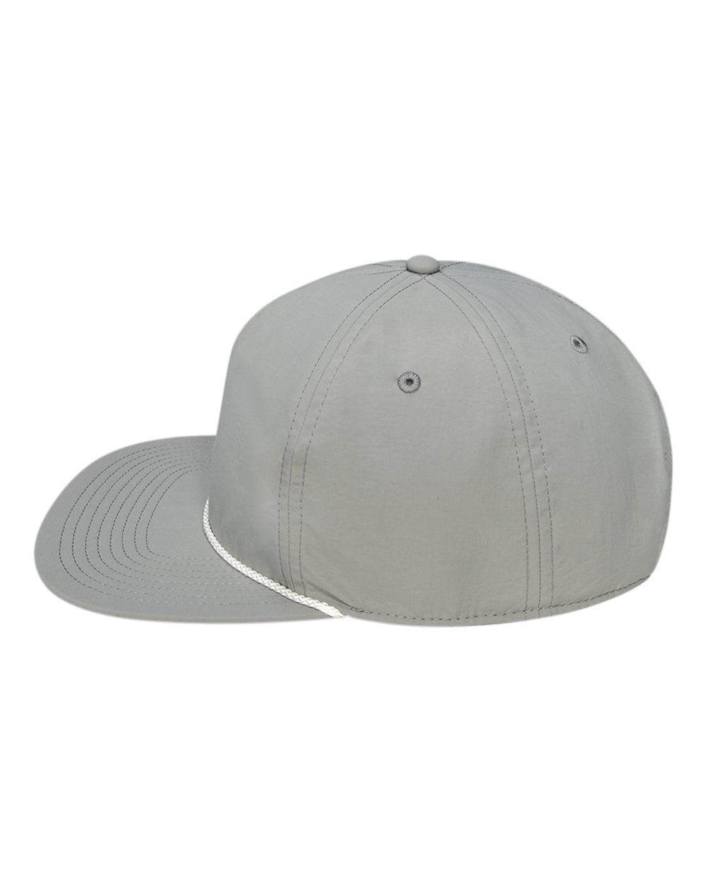 Left View of Storm Grey/ White Angle Rope Cap - 5100 plain