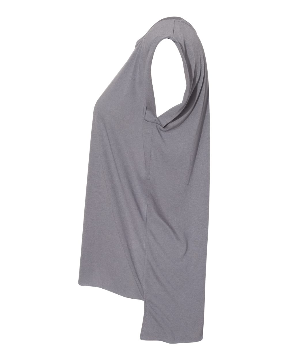 Left View of Storm Women’s Flowy Rolled Cuffs Muscle Tee - 8804