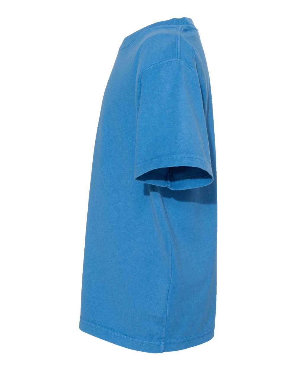 Left View of Summer Sky Blue Garment-Dyed Youth T-Shirt - GDH175
