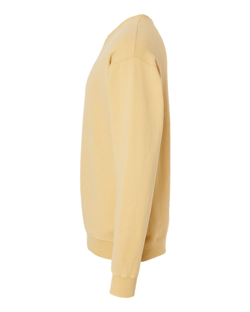 Left View of Summer Squash Yellow Garment-Dyed Crewneck Sweatshirt - GDH400
