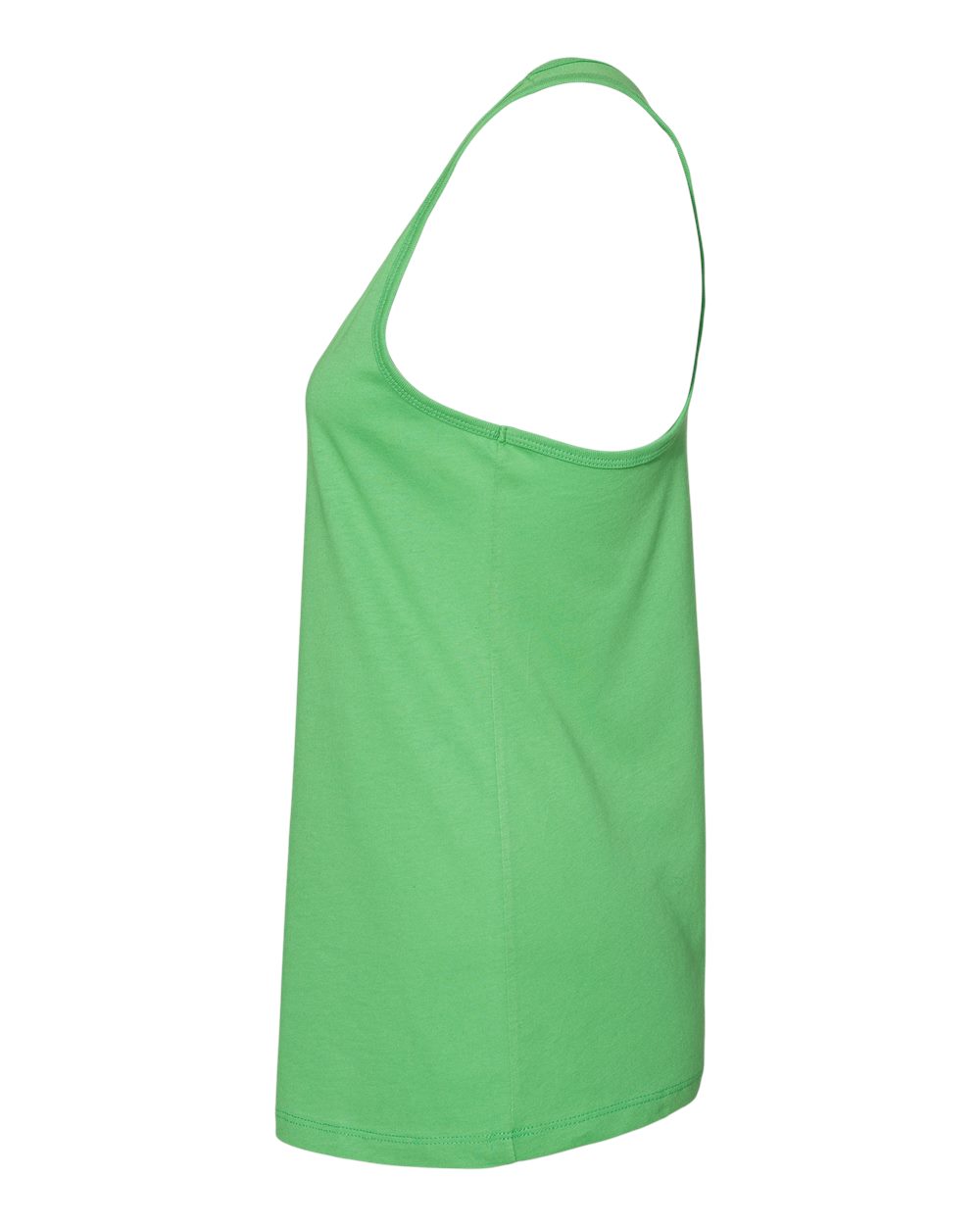 Left View of Synthetic Green Women&#39;s Jersey Racerback Tank - 6008