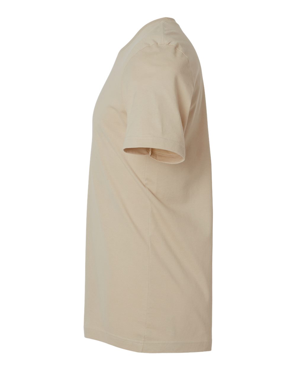 Left View of Tan Combed Cotton T-Shirt - 602