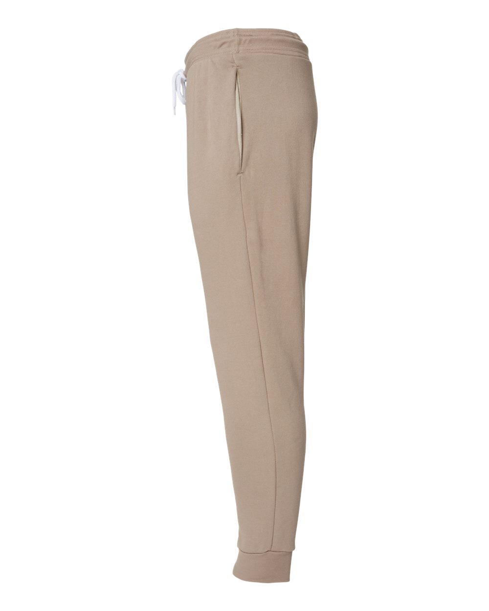 Left View of Tan Sponge Fleece Jogger Sweatpants - 3727