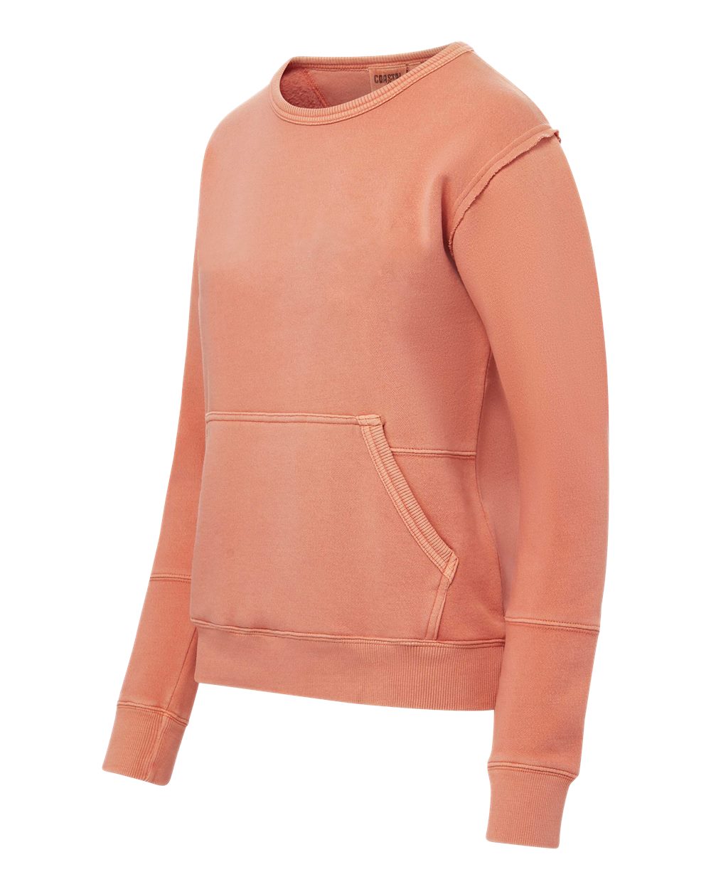 Left View of Tangy Tangerine Women's Coastal Color™ Sweatshirt - W25167 plain
