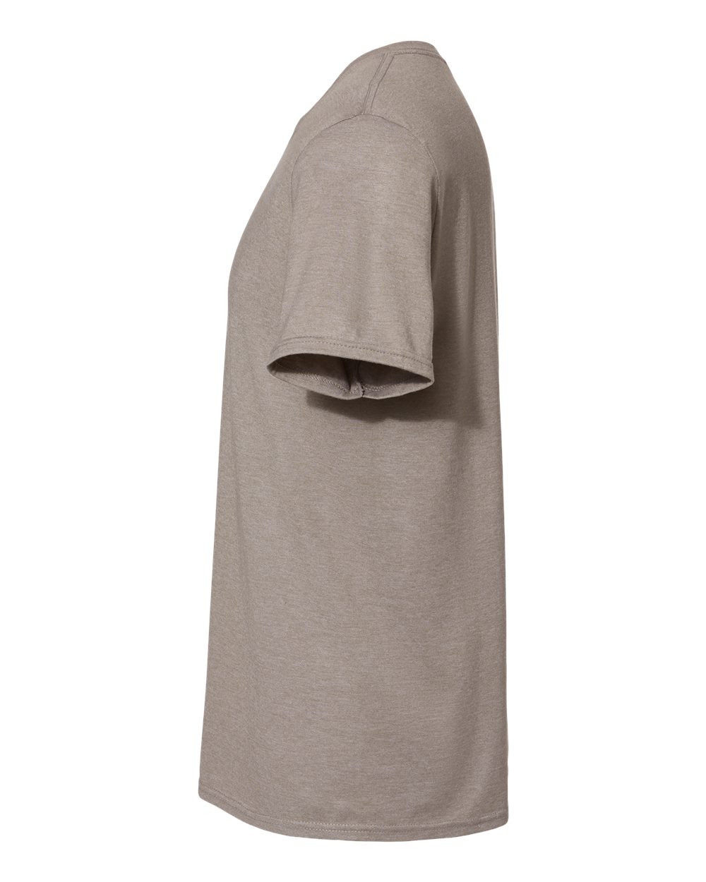 Left View of Taupe Heather Premium Blend Ring-Spun T-Shirt - 560MR