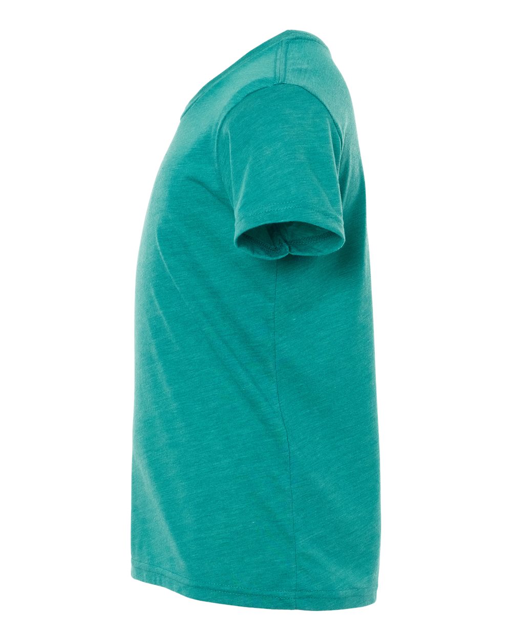 Left View of Teal Triblend Youth Triblend Tee - 3413Y