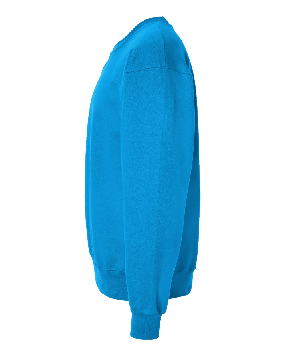 Left View of Teal Ultimate Cotton® Crewneck Sweatshirt - F260
