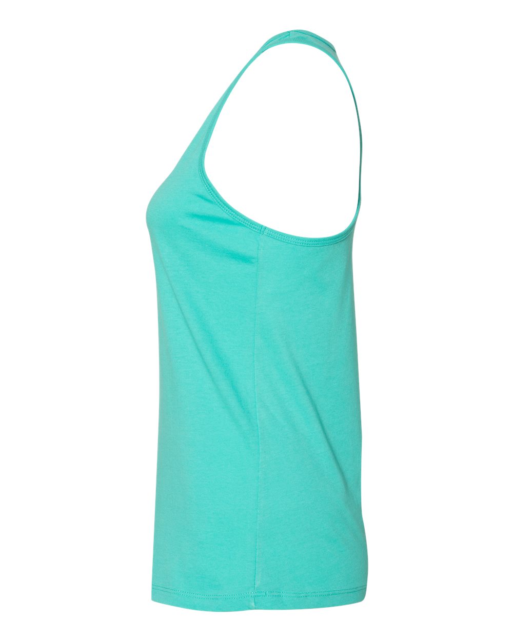 Left View of Teal Women&#39;s Jersey Racerback Tank - 6008