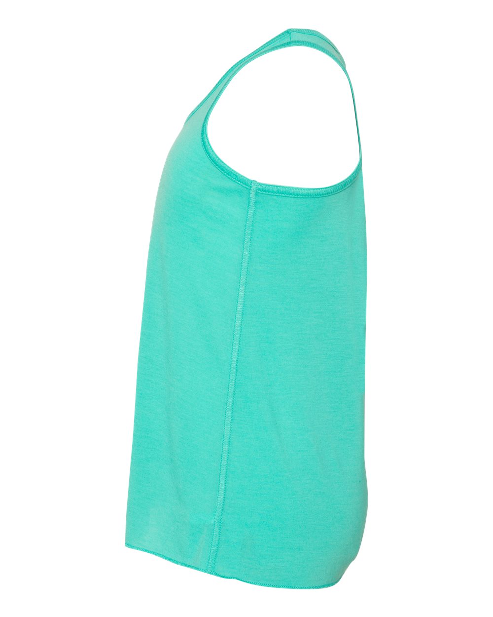 Left View of Teal Youth Flowy Racerback Tank - 8800Y