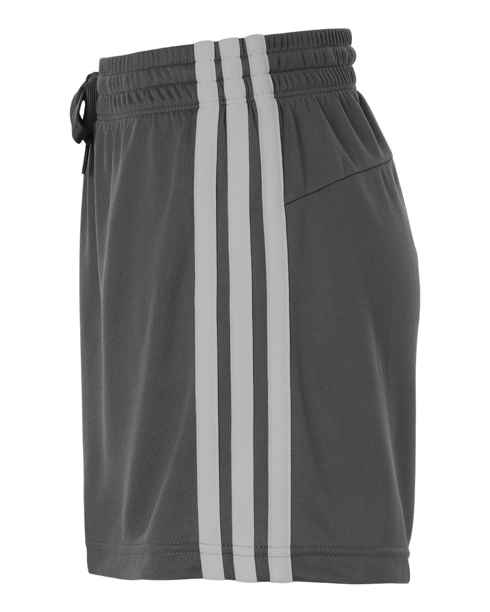 Left View of Team Grey Four/ White Women's 3-Stripes 3" Shorts - AT301