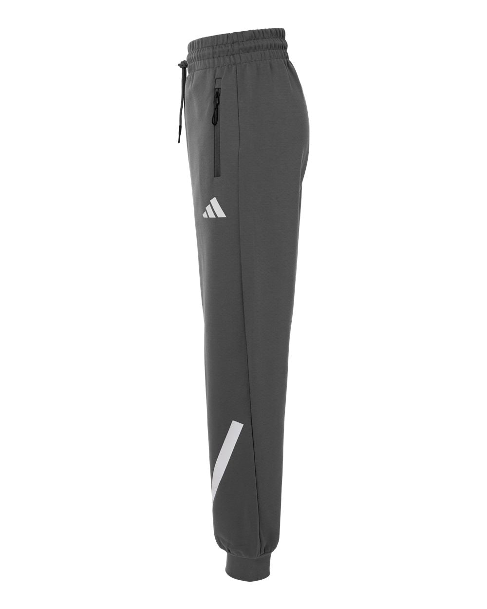 Left View of Team Grey Four/ White Women's Z.N.E Joggers - AT223 plain