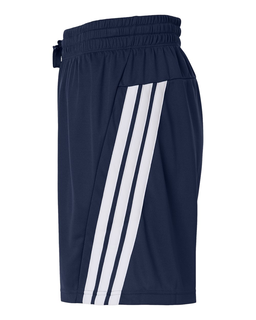 Left View of Team Navy Blue/ White Men's 3-Stripes 7" Shorts - AT300