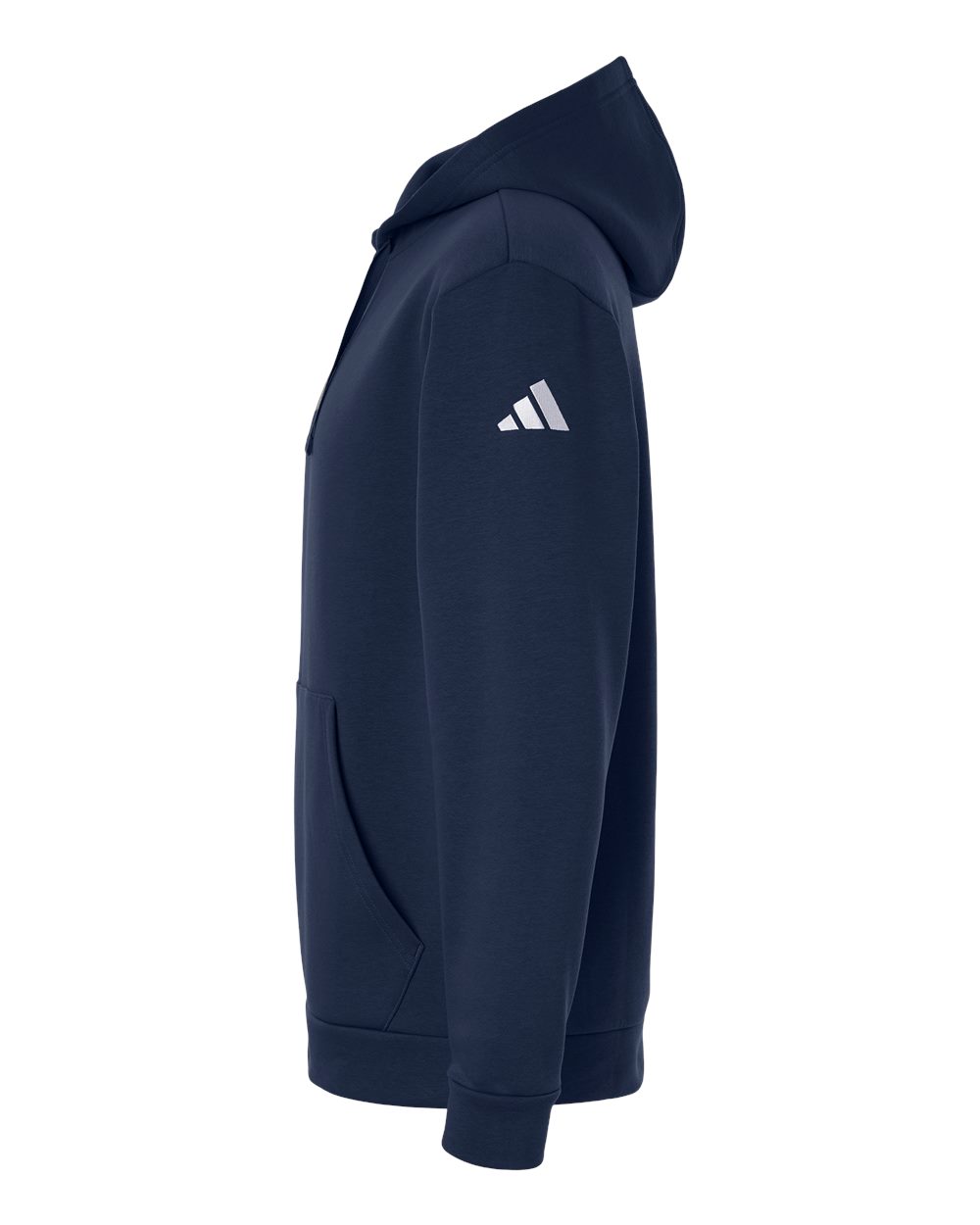 Left View of Team Navy Blue/ White Men's Fleece Hooded Sweatshirt - AT203 plain